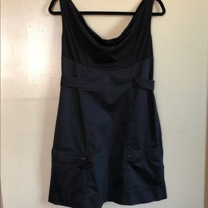 Diane von Furstenberg Dress Black Draped Neck Sz 4